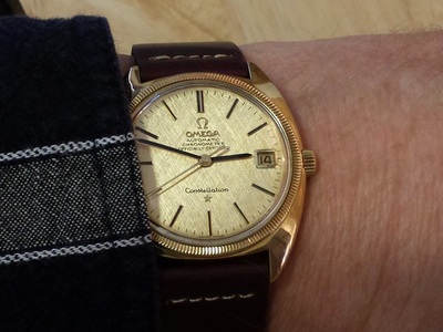 Omega C-style Constellation 18k gold -- now resides with my brother Ma Rong, in Shijiazhuang, China. 9/23.  b